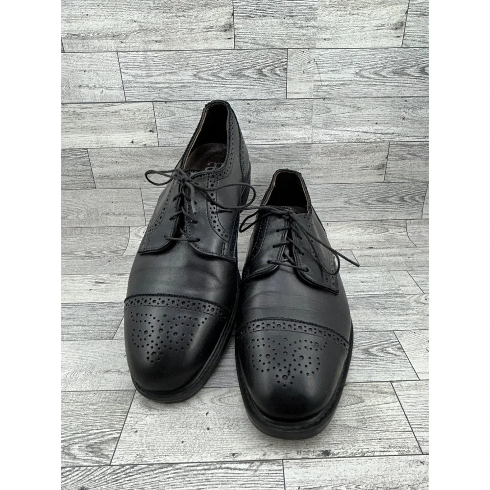 Allen Edmonds Men Black Leather Brogue‎ Cap Toe Oxford Dress Shoes 5114 Sz 9.5D